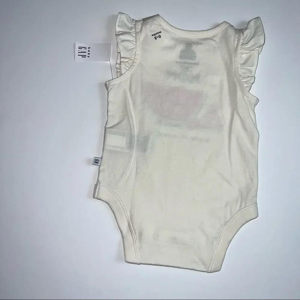 Gap Baby Flutter Sleeve  MOM Graphic Style Snap Closure Onesie Sz 0-3M